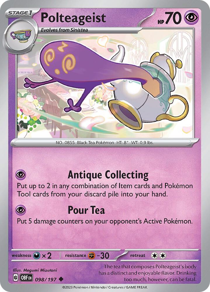Polteageist 098/197 Uncommon Obsidian Flames Pokémon card