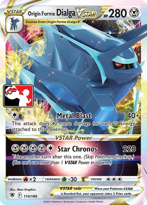 Origin Forme Dialga VSTAR - 114/189 114/189 Ultra Rare Prize Pack Series Cards Pokémon card