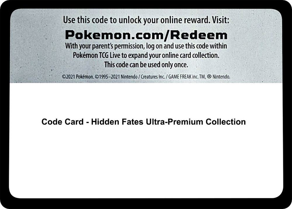 Code Card - Hidden Fates Ultra-Premium Collection - Code Card Hidden Fates