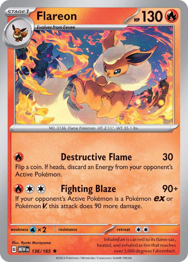 Flareon - 136/165 Rare SV: Scarlet & Violet 151