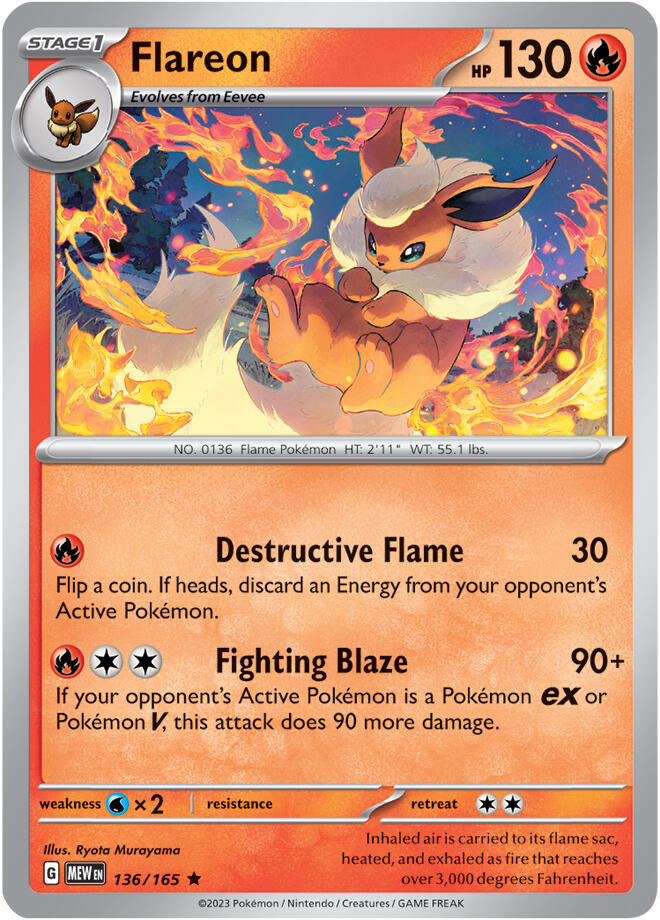 Flareon - 136/165 Rare SV: Scarlet & Violet 151