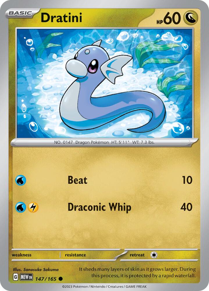Dratini 147/165 Common Scarlet & Violet 151 Pokémon card