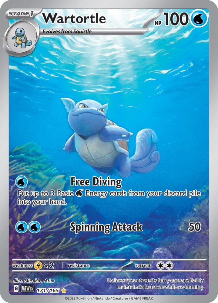 Wartortle - 171/165 171/165 Illustration Rare Scarlet & Violet 151 Pokémon card
