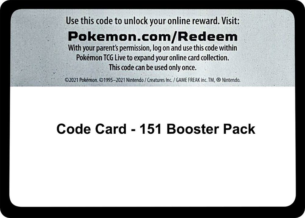 Code Card - 151 Booster Pack Code Card Scarlet & Violet 151 Pokémon card