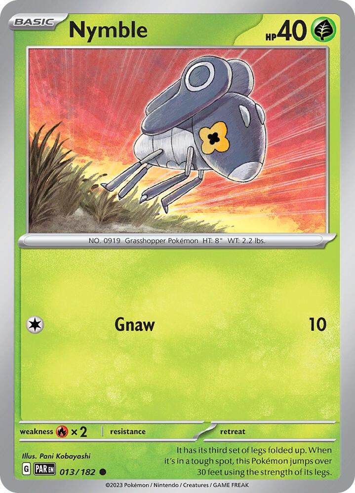 Nymble - 013/182 013/182 Common Paradox Rift Pokémon card