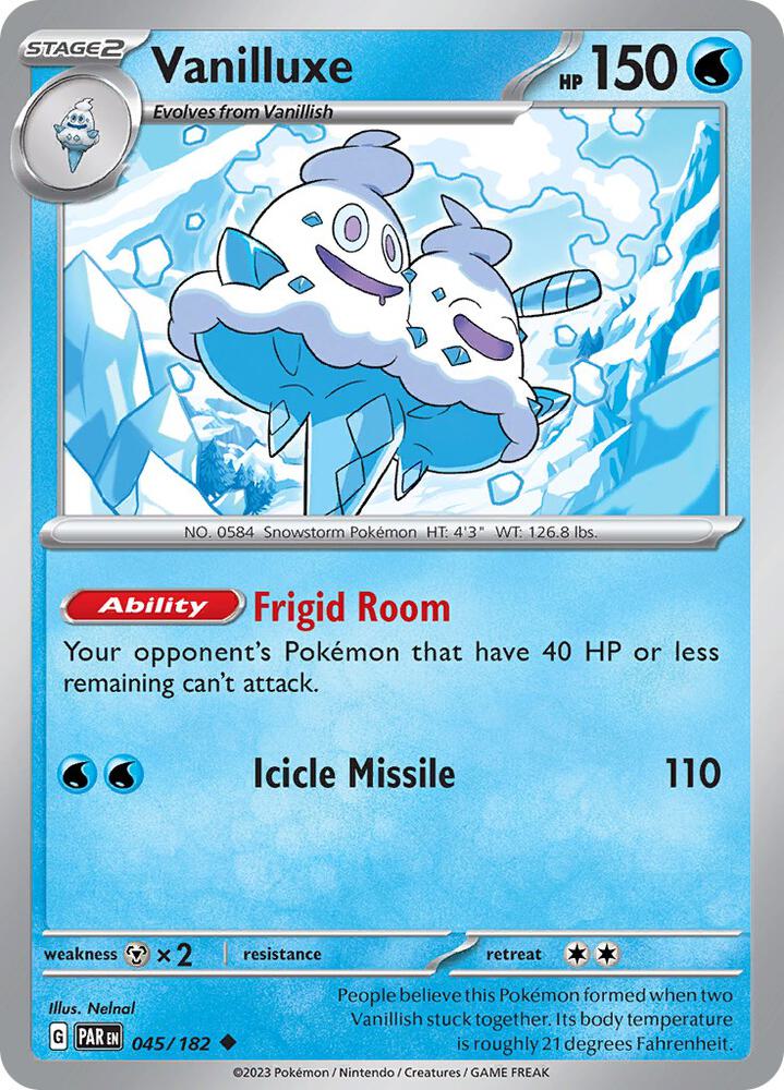 Vanilluxe 045/182 Uncommon Paradox Rift Pokémon card