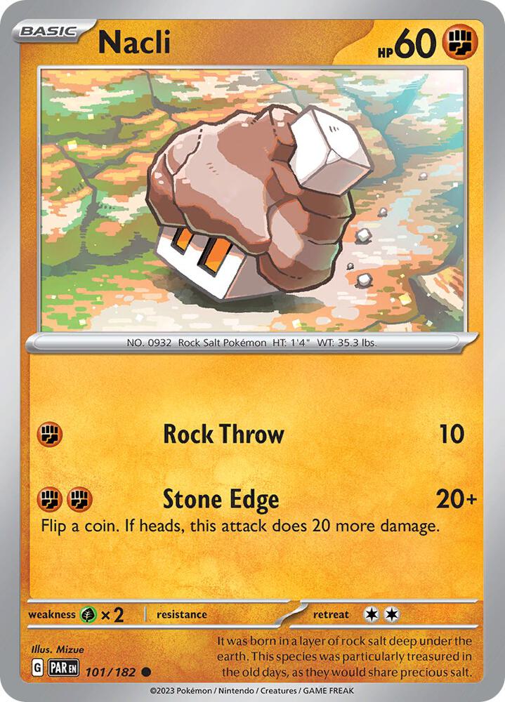 Nacli - 101/182 101/182 Common Paradox Rift Pokémon card