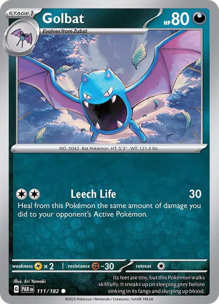 Golbat 111/182 Common Paradox Rift Pokémon card