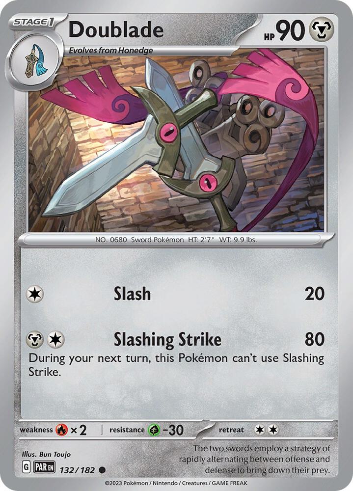 Doublade - 132/182 132/182 Common Paradox Rift Pokémon card