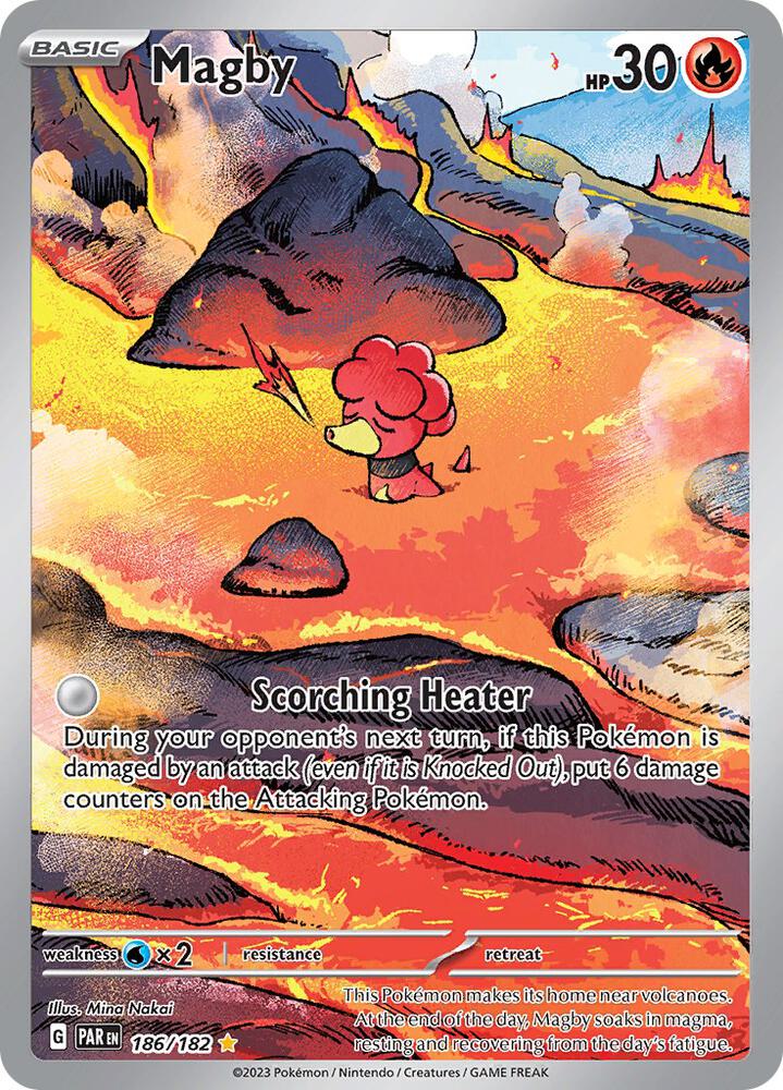 Magby - 186/182 186/182 Illustration Rare Paradox Rift Pokémon card