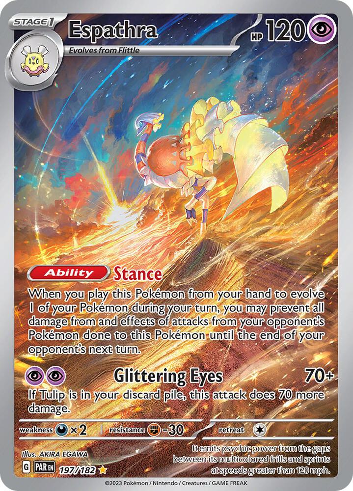 Espathra - 197/182 197/182 Illustration Rare Paradox Rift Pokémon card
