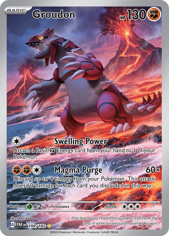 Groudon - 199/182 199/182 Illustration Rare Paradox Rift Pokémon card