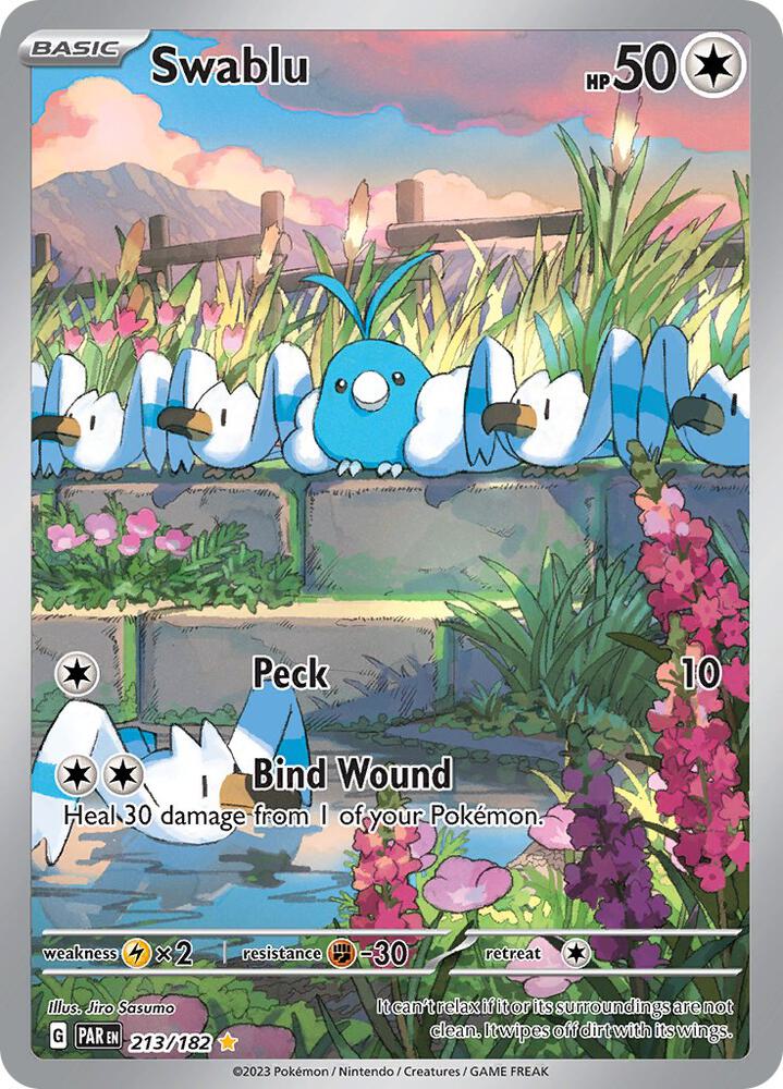 Swablu - 213/182 Illustration Rare SV04: Paradox Rift