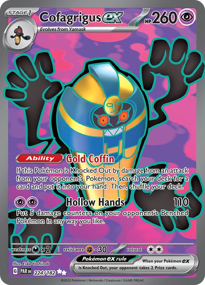 Cofagrigus ex - 224/182 Ultra Rare SV04: Paradox Rift