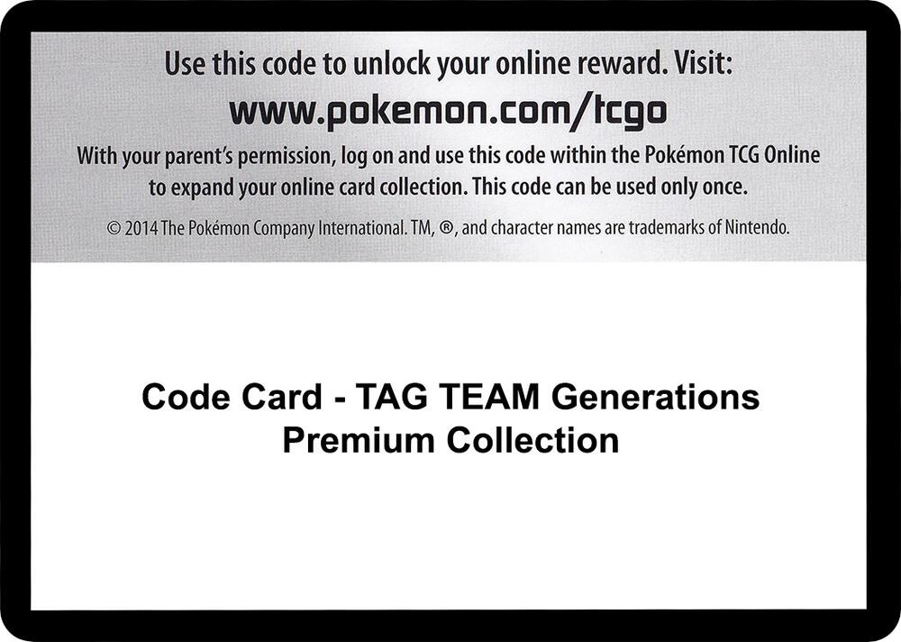Code Card - TAG TEAM Generations Premium Collection Code Card Miscellaneous Cards & Products Pokémon card