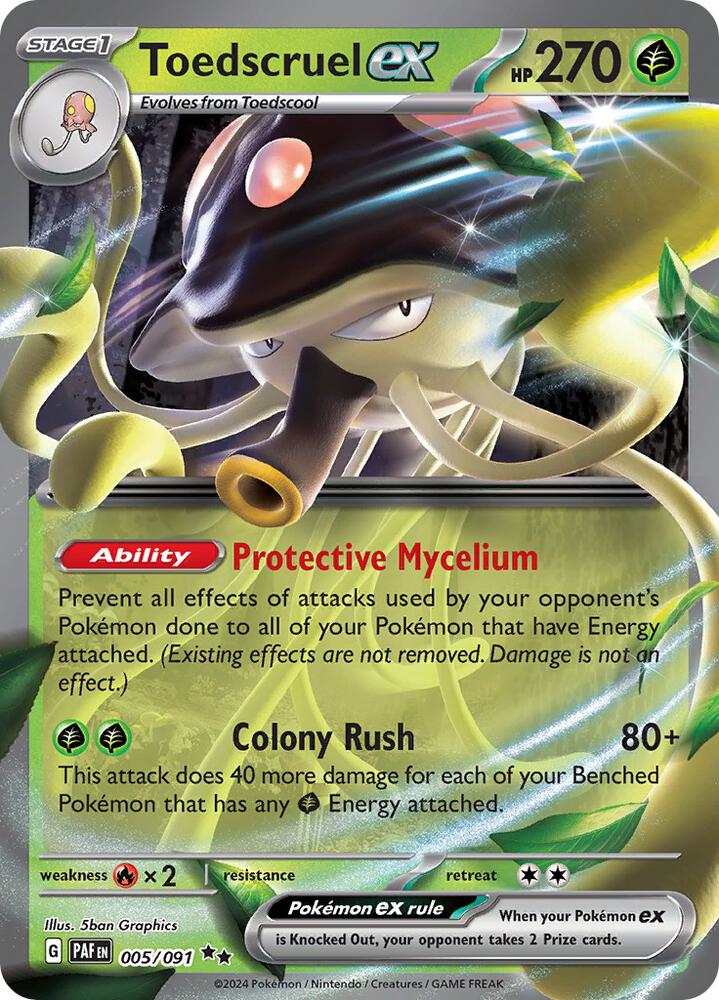 Toedscruel ex - 005/091 005/091 Double Rare Paldean Fates Pokémon card