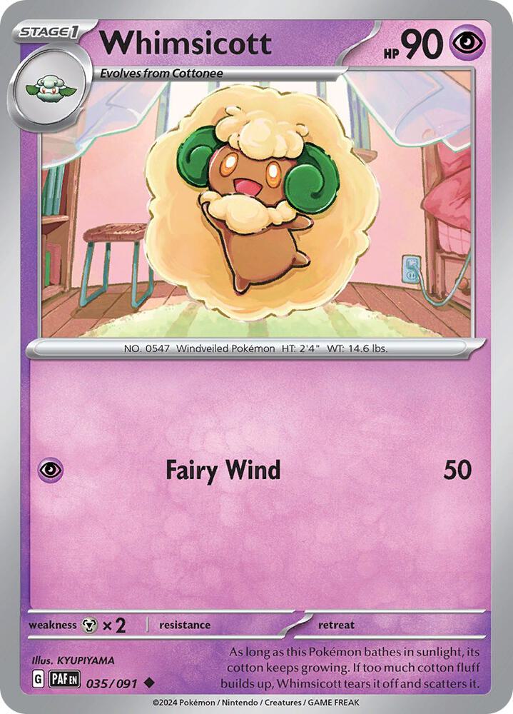 Whimsicott - 035/091 Uncommon SV: Paldean Fates