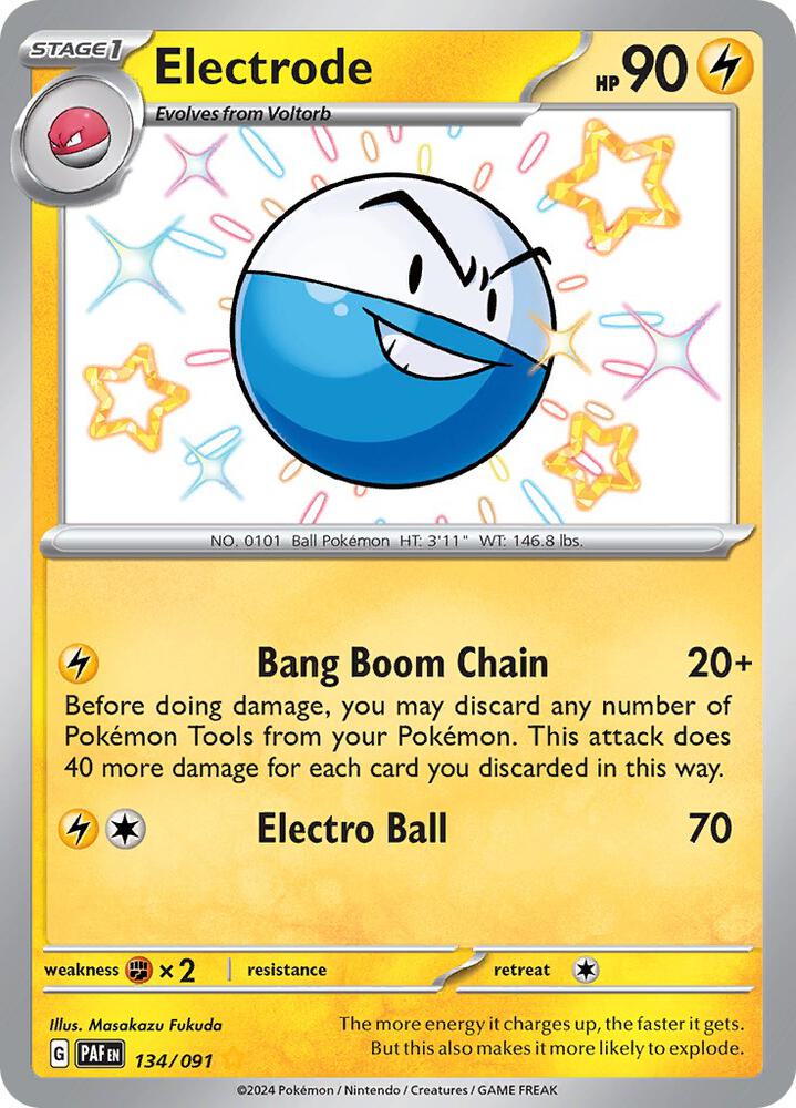 Electrode 134/091 Shiny Rare Paldean Fates Pokémon card
