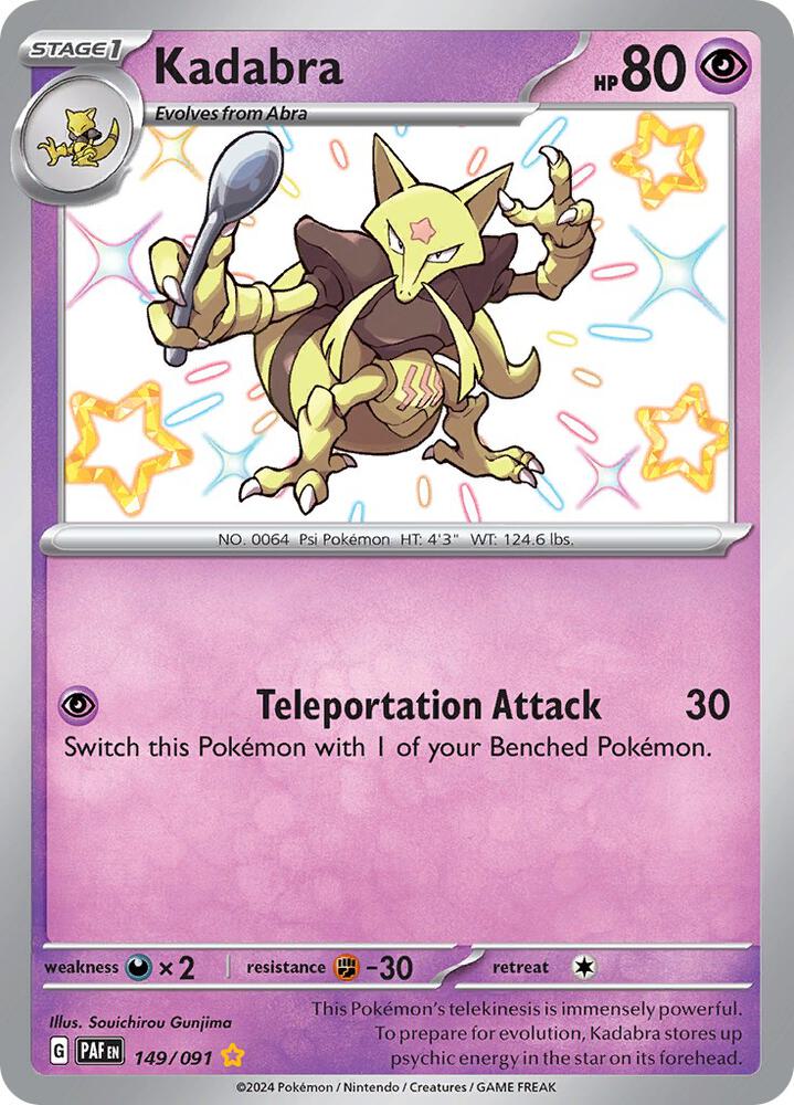 Kadabra 149/091 Shiny Rare Paldean Fates Pokémon card