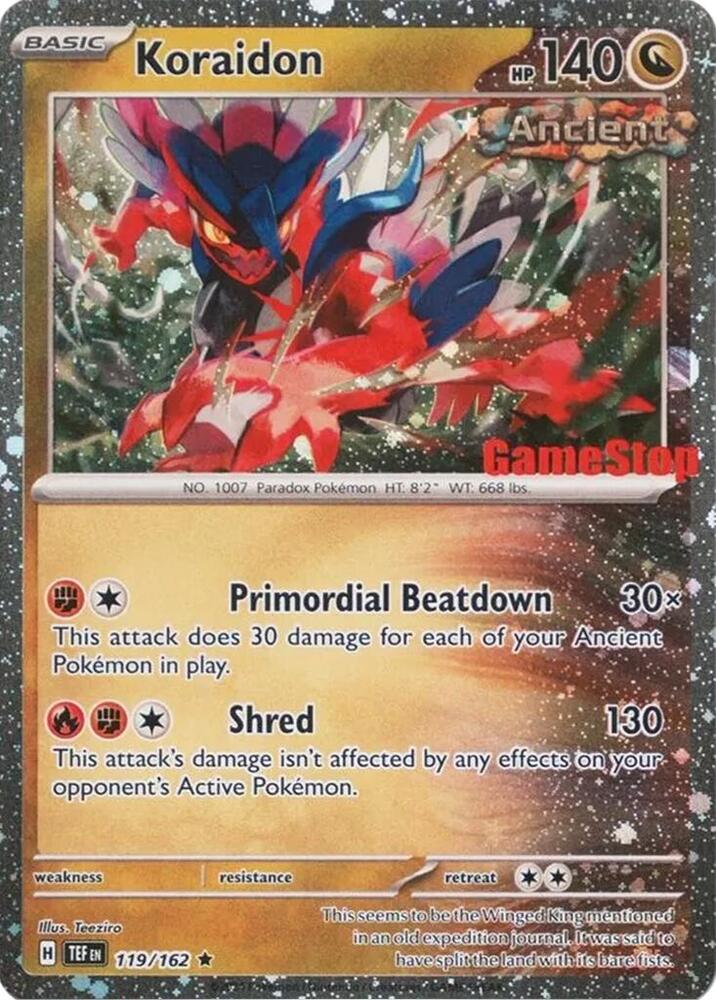 Koraidon (Gamestop Promo) - 119/162 Promo Miscellaneous Cards & Products