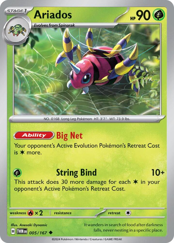 Ariados 005/167 Uncommon Twilight Masquerade Pokémon card