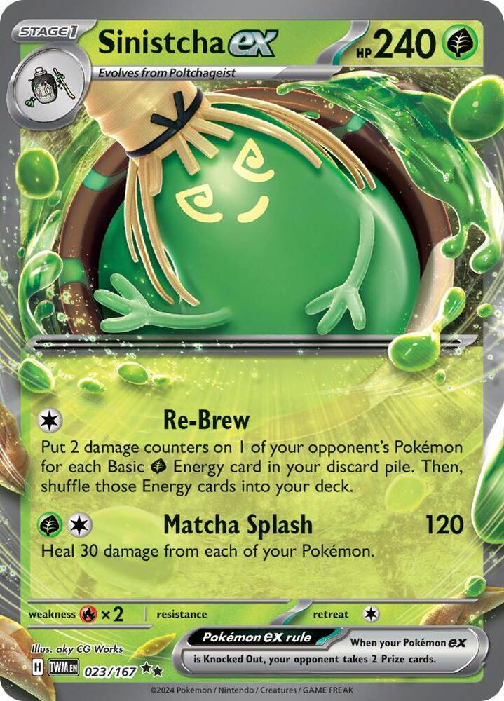 Sinistcha ex - 023/167 023/167 Double Rare Twilight Masquerade Pokémon card