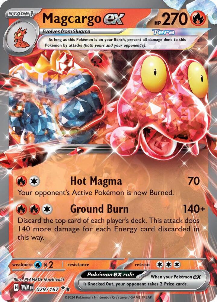 Magcargo ex - 029/167 029/167 Double Rare Twilight Masquerade Pokémon card
