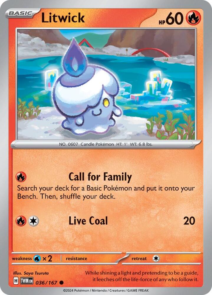 Litwick 036/167 Common Twilight Masquerade Pokémon card