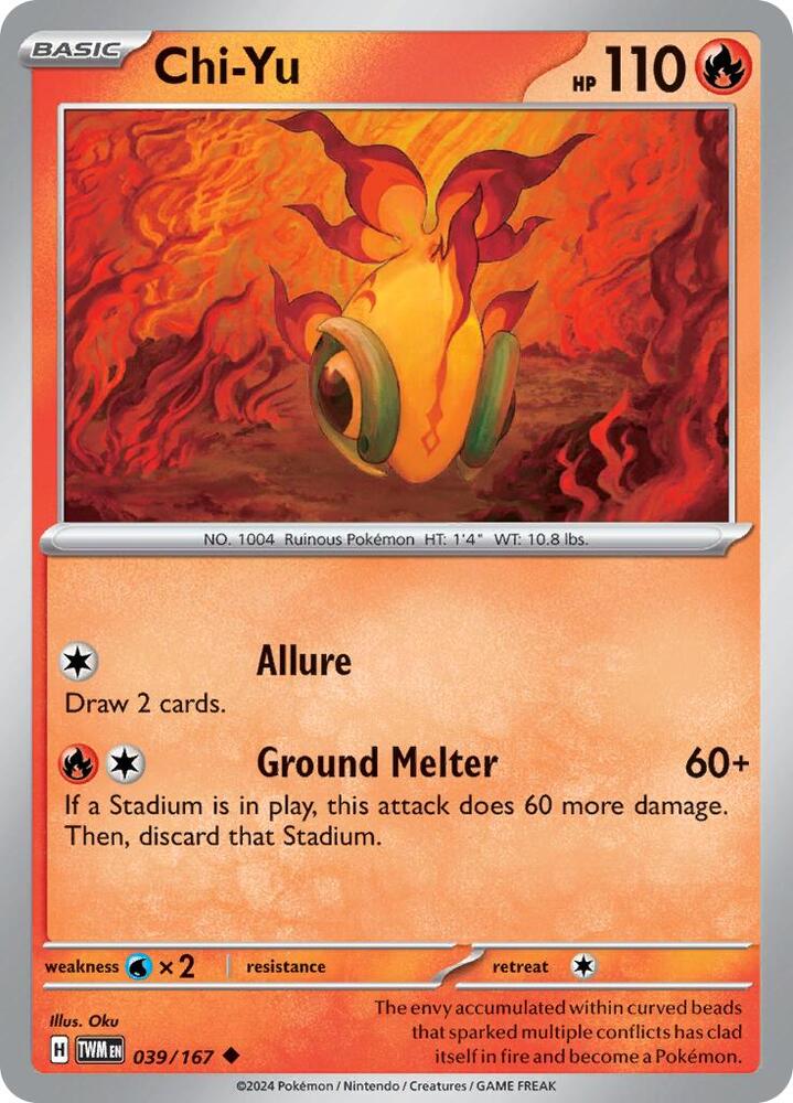 Chi-Yu 039/167 Uncommon Twilight Masquerade Pokémon card