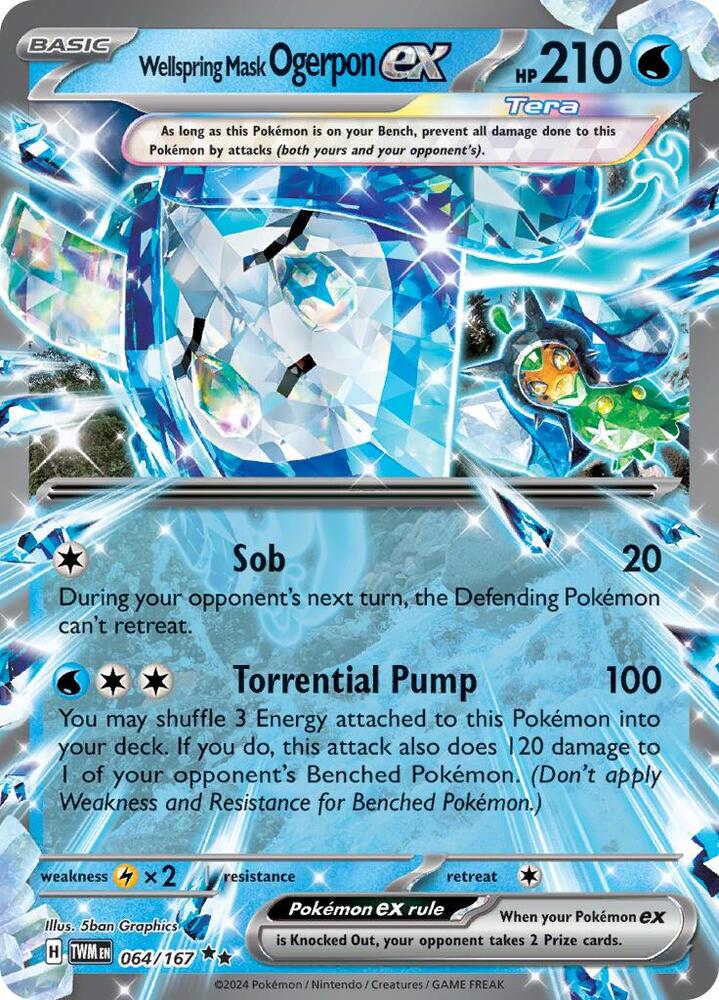 Wellspring Mask Ogerpon ex - 064/167 064/167 Double Rare Twilight Masquerade Pokémon card