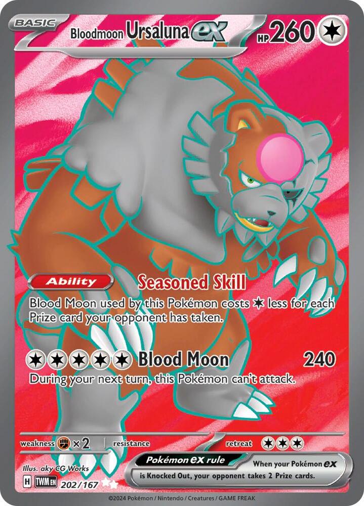 Bloodmoon Ursaluna ex - 202/167 202/167 Ultra Rare Twilight Masquerade Pokémon card