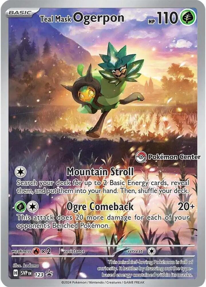 Teal Mask Ogerpon - 123 (Pokemon Center Exclusive) 123 Promo Scarlet & Violet Promo Cards Pokémon card