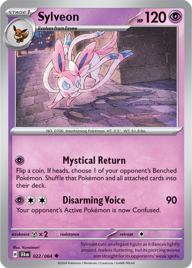 Sylveon 022/064 Uncommon Shrouded Fable Pokémon card