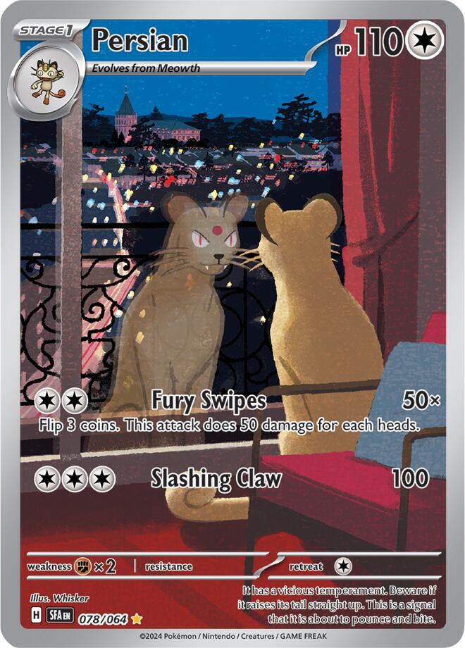 Persian - 078/064 078/064 Illustration Rare Shrouded Fable Pokémon card