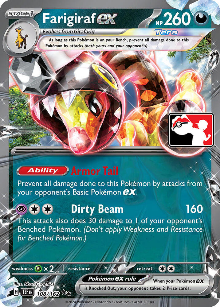 Farigiraf ex - 108/162 108/162 Double Rare Prize Pack Series Cards Pokémon card
