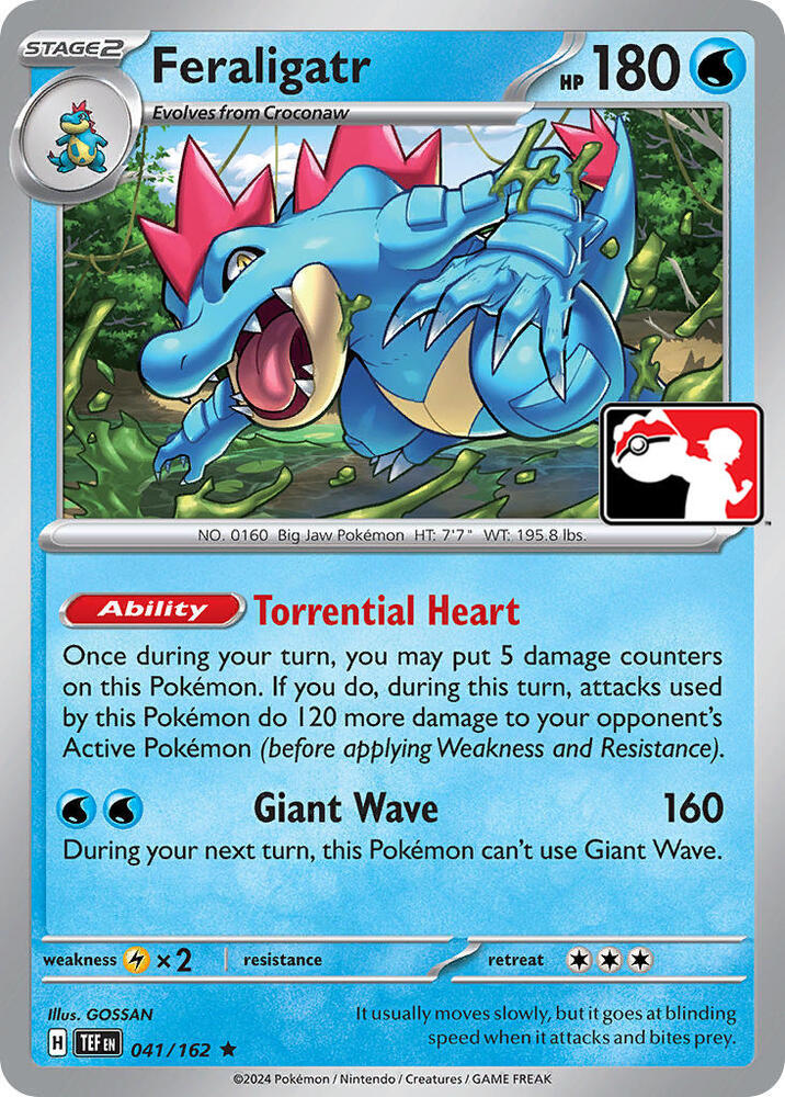 Feraligatr - 041/162 Rare Prize Pack Series Cards