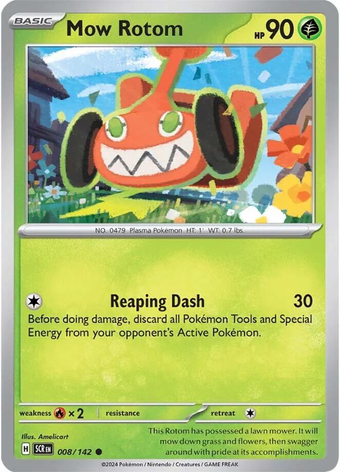 Mow Rotom 008/142 Common Stellar Crown Pokémon card