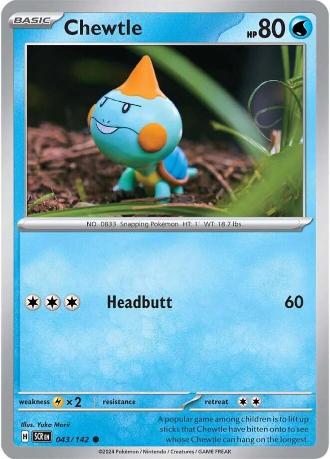 Chewtle 043/142 Common Stellar Crown Pokémon card