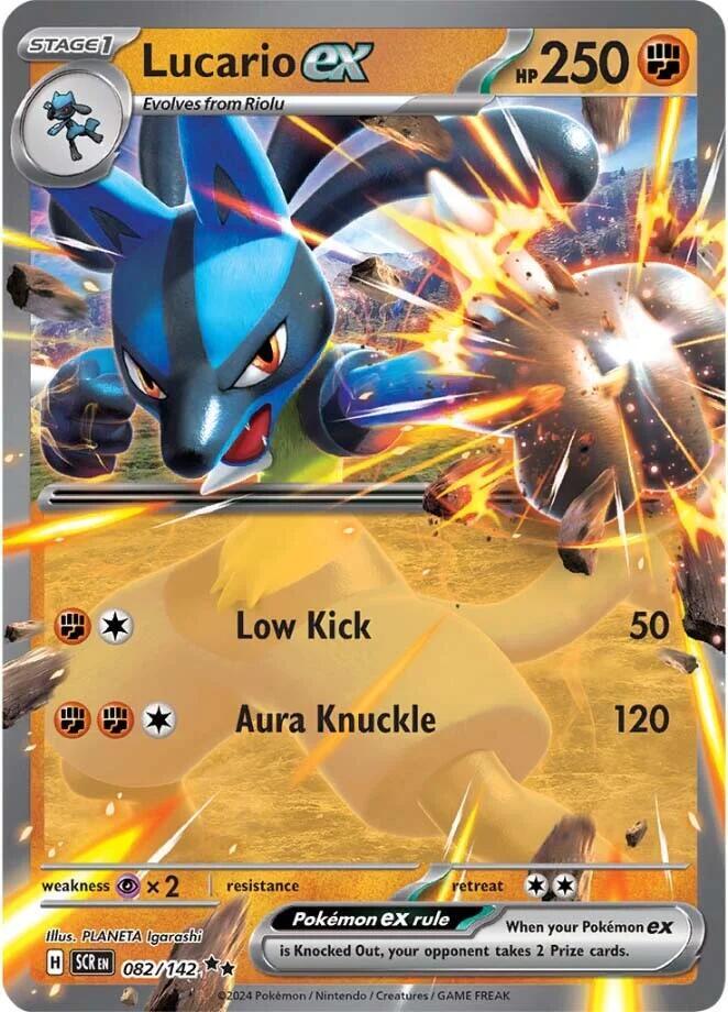 Lucario ex 082/142 Double Rare Stellar Crown Pokémon card