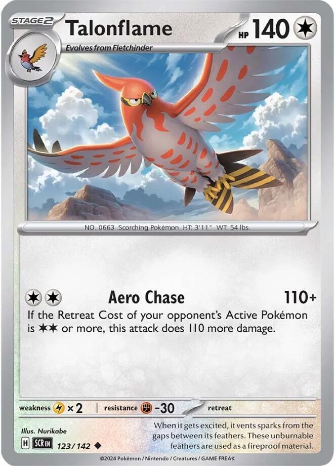 Talonflame 123/142 Uncommon Stellar Crown Pokémon card