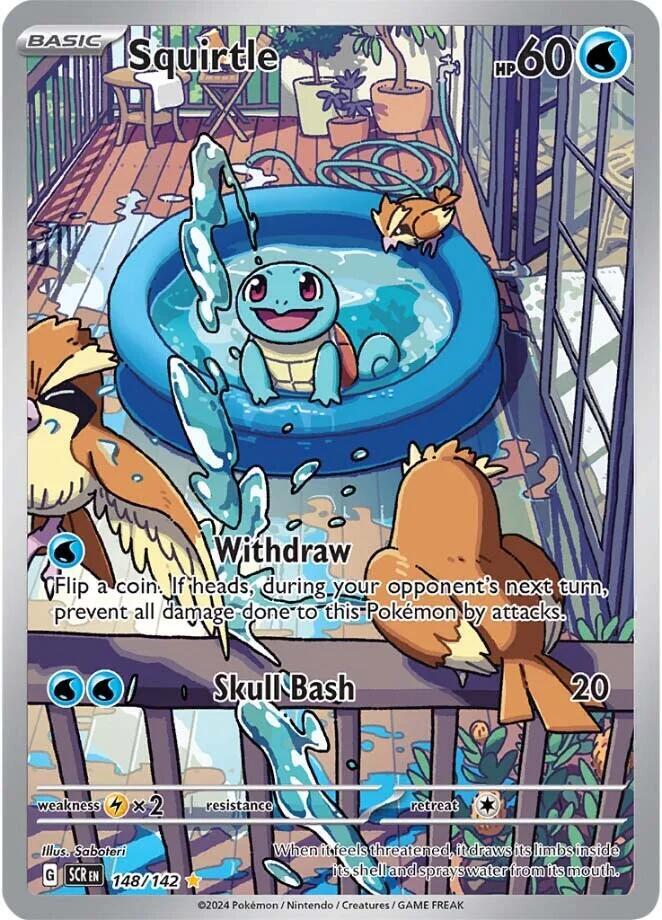 Squirtle 148/142 Illustration Rare Stellar Crown Pokémon card