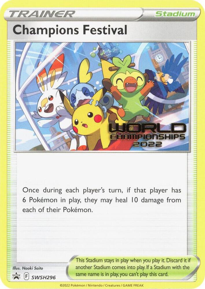 Champions Festival - SWSH296 (World Championships 2022) - SWSH296 Promo SWSH: Sword & Shield Promo Cards