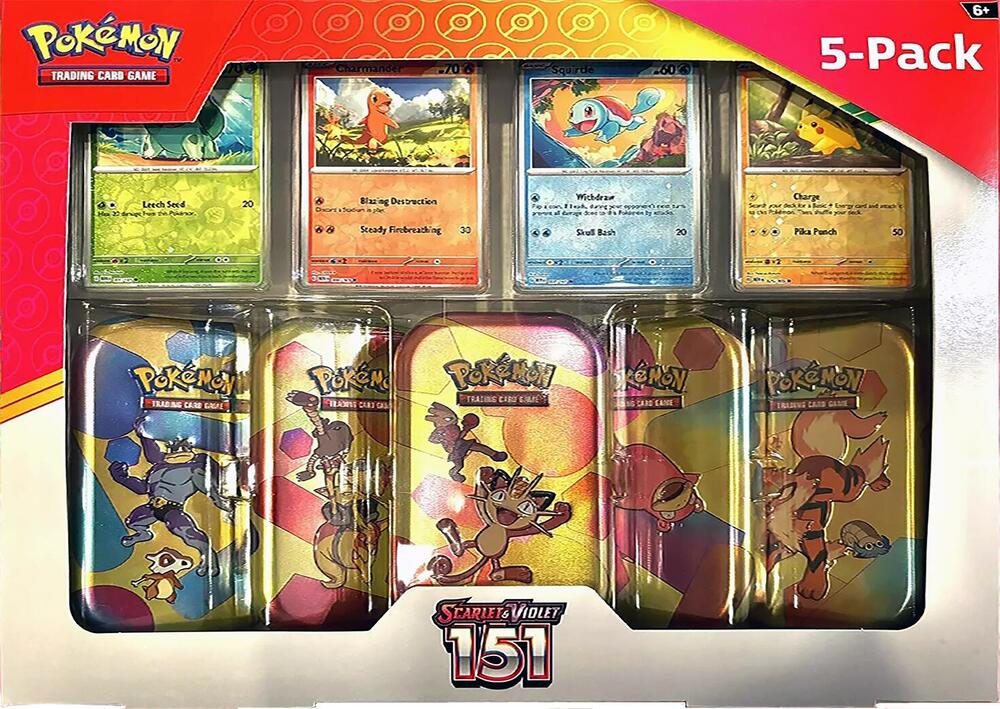 Costco Pokemon Scarlet & Violet 151 Mini Tin 5-pack (Meowth) - Miscellaneous Cards & Products