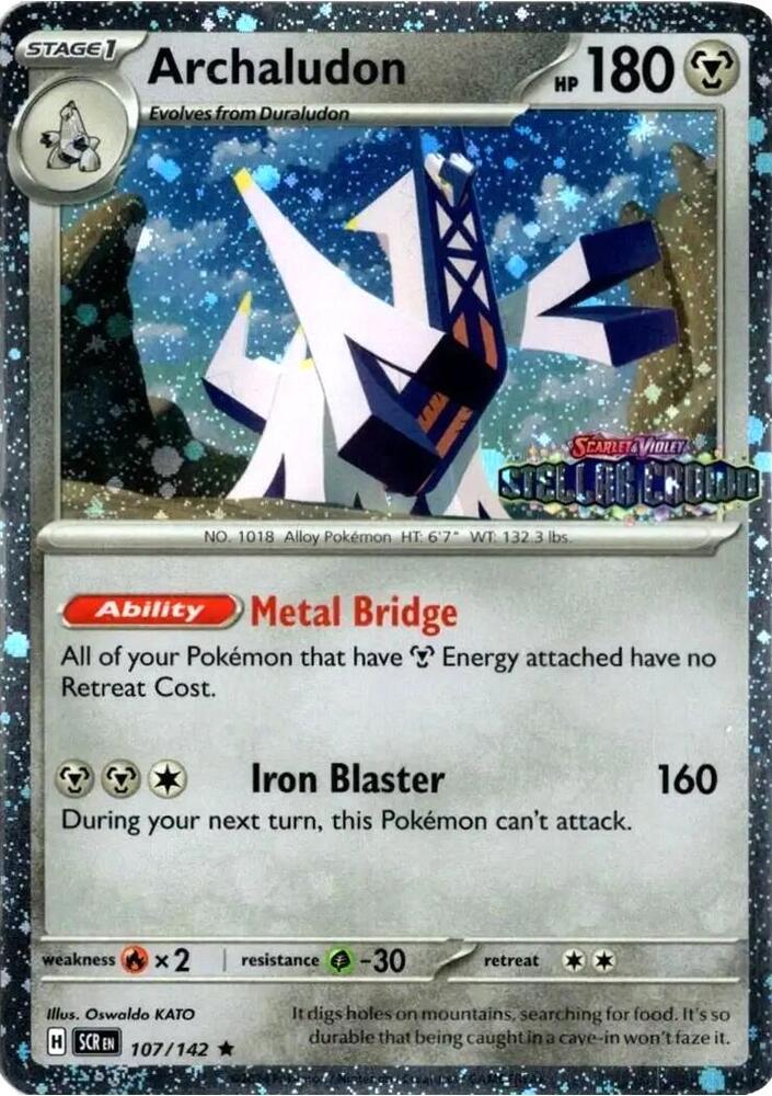 Archaludon - 107/142 (Cosmos Holo) (Stellar Crown Stamp) Rare Miscellaneous Cards & Products
