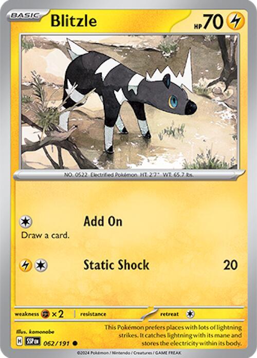 Blitzle 062/191 Common Surging Sparks Pokémon card