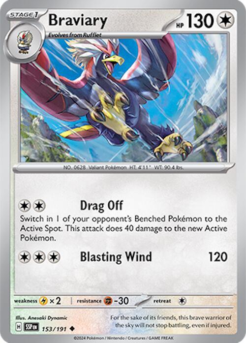 Braviary - 153/191 153/191 Uncommon Surging Sparks Pokémon card