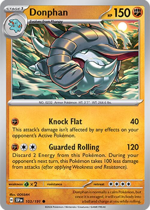 Donphan 103/191 Common Surging Sparks Pokémon card