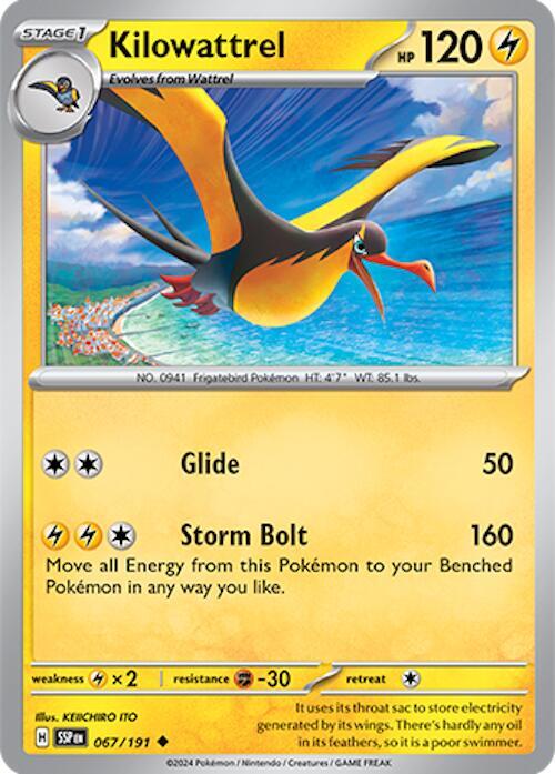 Kilowattrel 067/191 Uncommon Surging Sparks Pokémon card