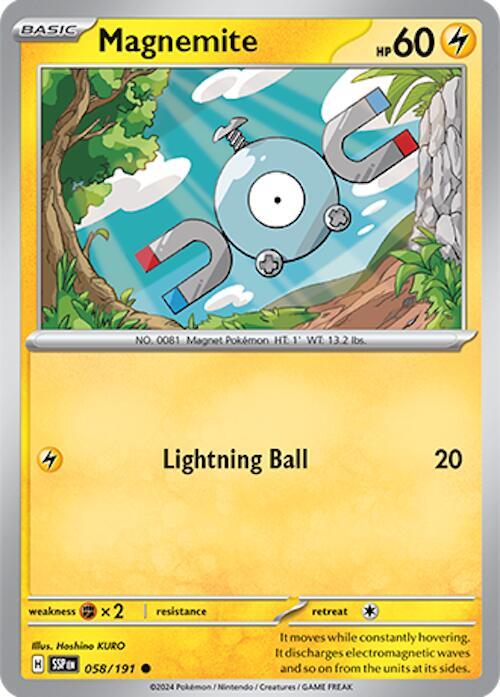 Magnemite 058/191 Common Surging Sparks Pokémon card