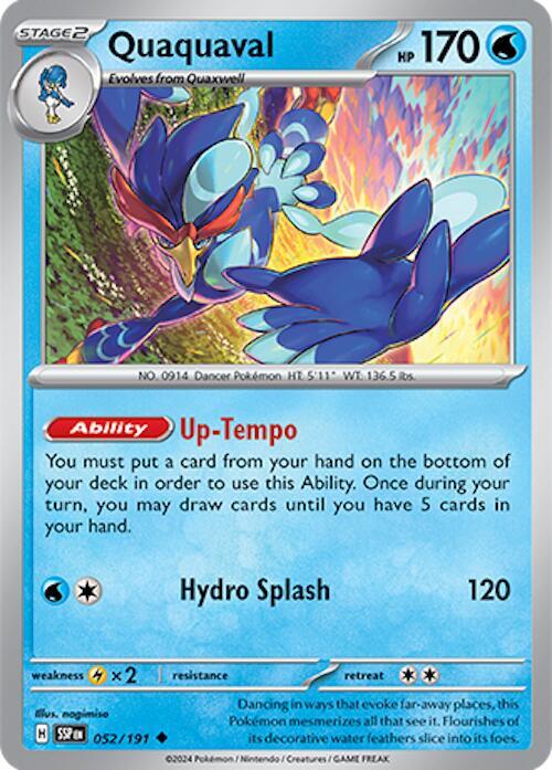 Quaquaval 052/191 Uncommon Surging Sparks Pokémon card